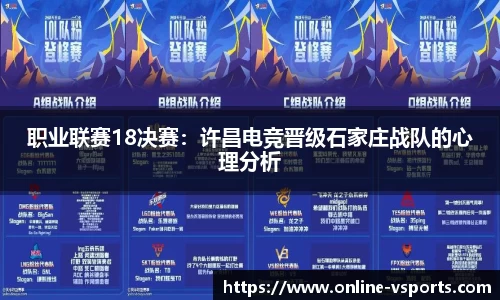 职业联赛18决赛:许昌电竞晋级石家庄战队的心理分析